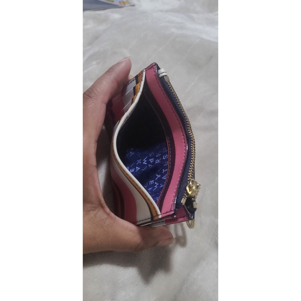 Kate Spade Laurel Way Berber Stripe Bitsy Cardholder Wallet Keychain - Picture 4 of 5